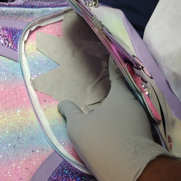 OMG Accessories Girl’s Bella Ombré Butterfly Crown Large Glitter Backpack - Picture 9 of 11